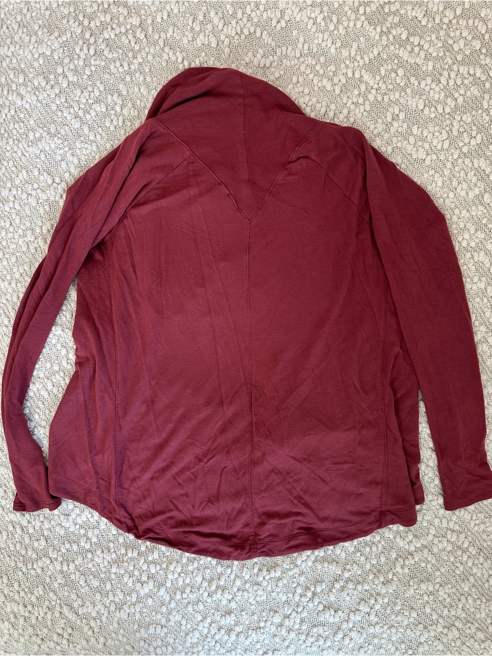 Athleta Pranayama Wrap Cardigan XS Burgundy Maroon Open Front Yoga Sweater - Picture 2 of 4